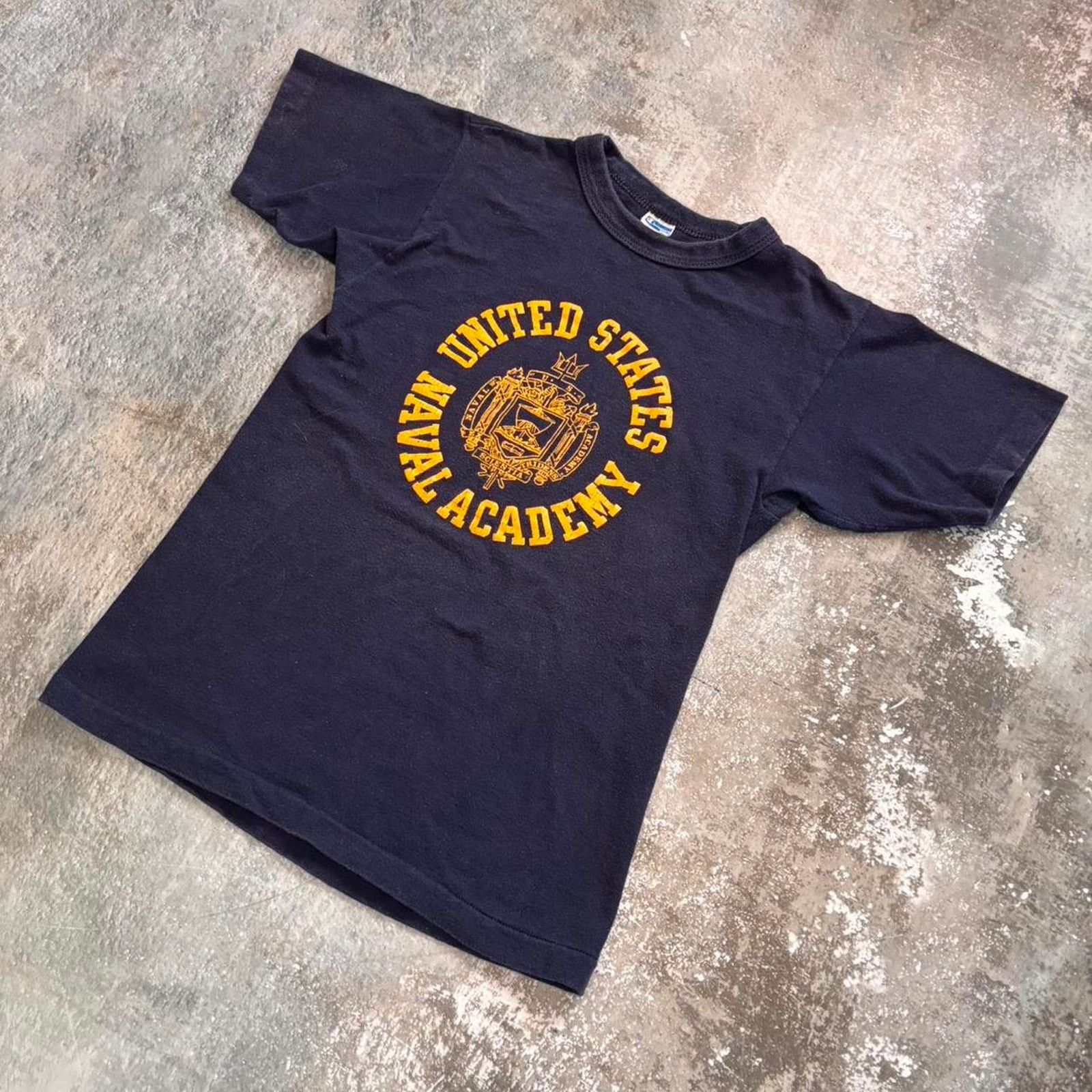 Champion × Vintage Vintage 70s USNA T Shirt. Navy Blue Bar Champion Size S Size US S / EU 44-46 / 1 - 2 Thumbnail