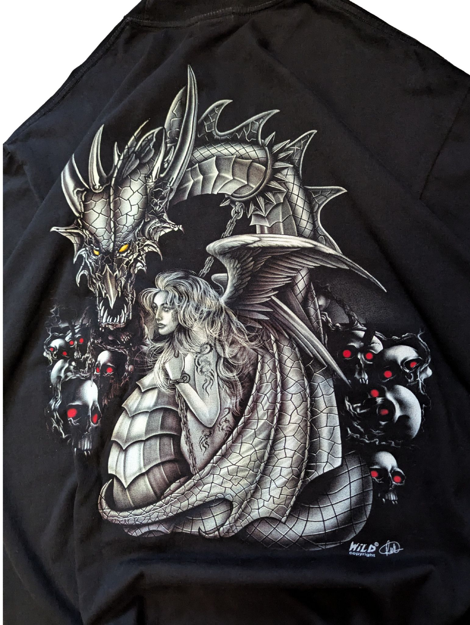 Vintage Vintage Dragon Graphic T-Shirt – Y2K Fantasy Goth Tee Size US XL / EU 56 / 4 - 6 Thumbnail