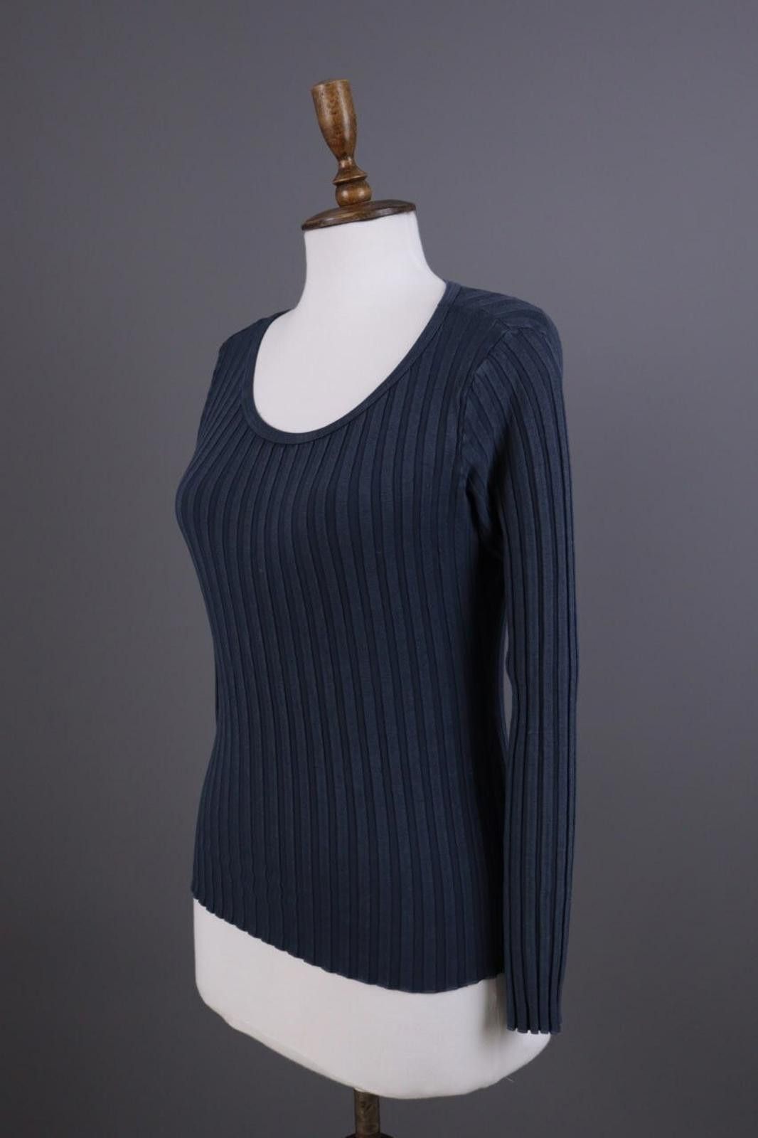 Designer Transit Par Such 212 Blue Ribbed Top Shirt Size 1 / S Size S / US 4 / IT 40 - 1 Thumbnail