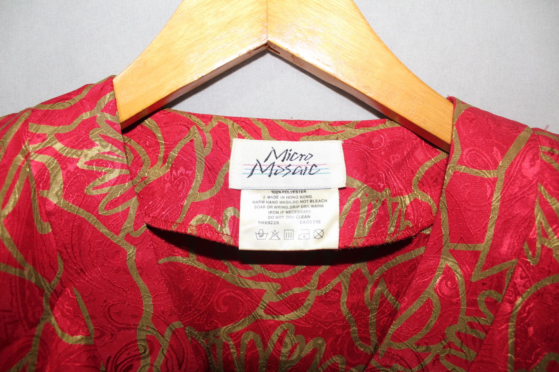 Vintage Vintage 80s Micro Mosaic Metallic Trim & Smocked Waist - HK Size M / US 6-8 / IT 42-44 - 3 Thumbnail