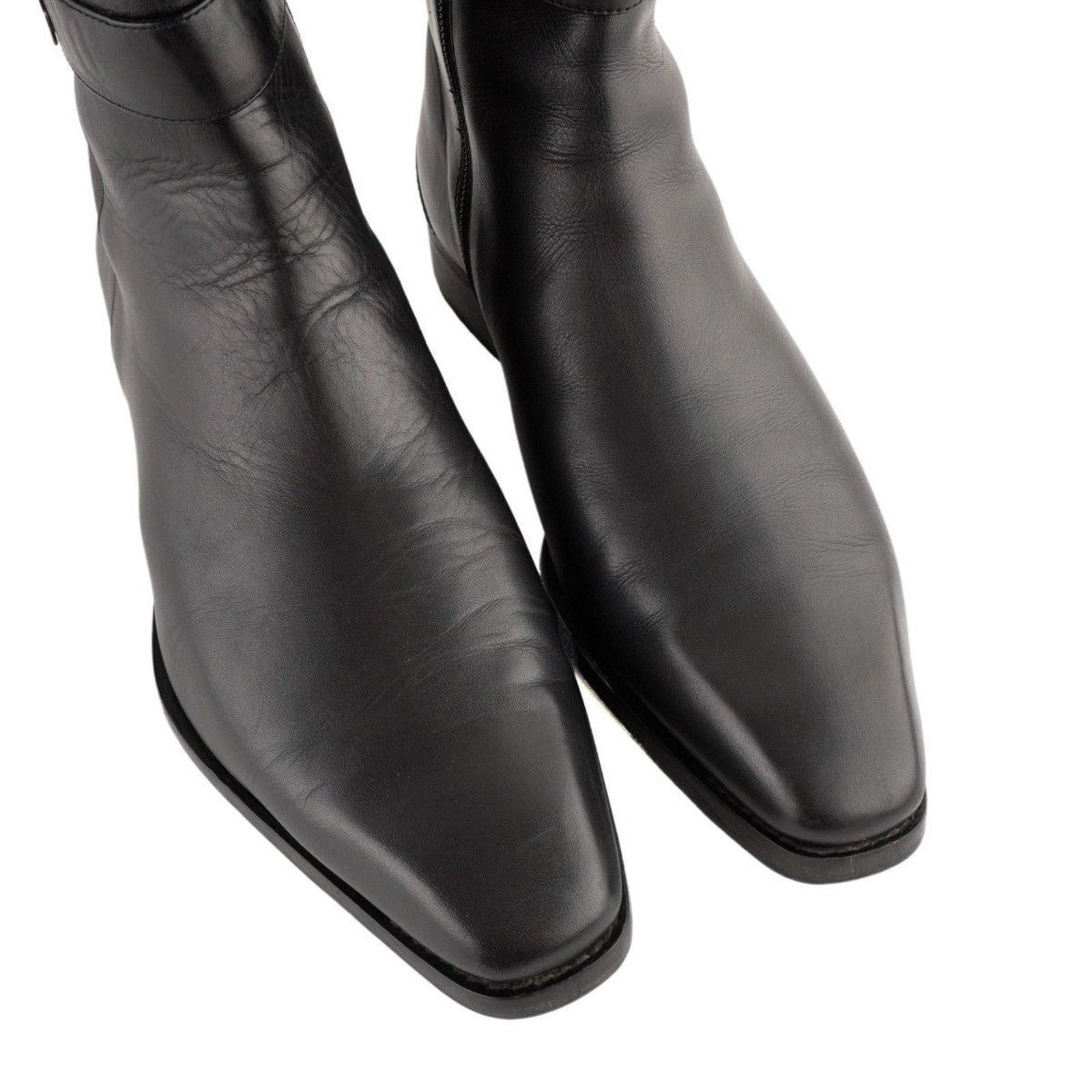 Gucci Gucci GG Interlocking Silver Logo Black Leather Zip Boots Size US 7.5 / EU 40-41 - 9 Thumbnail