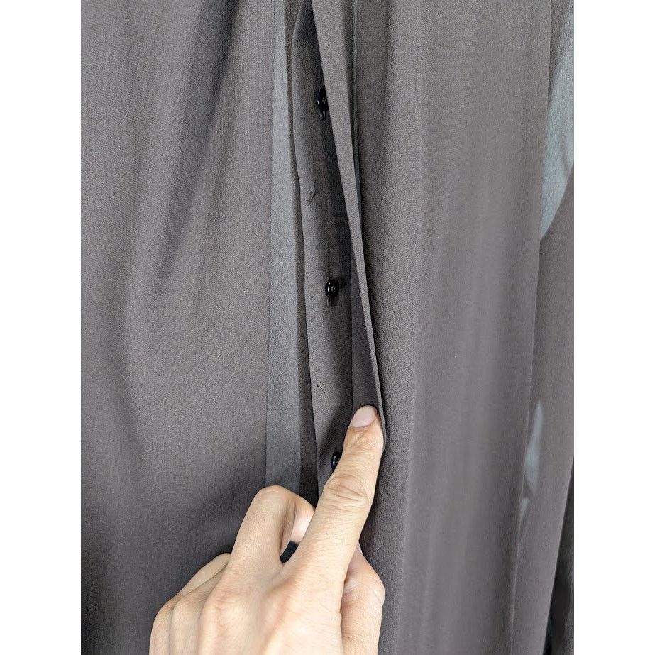 Saint Laurent Paris o1rshd1 Silk Lavalliere Shirt in Brown Size US S / EU 44-46 / 1 - 8 Thumbnail