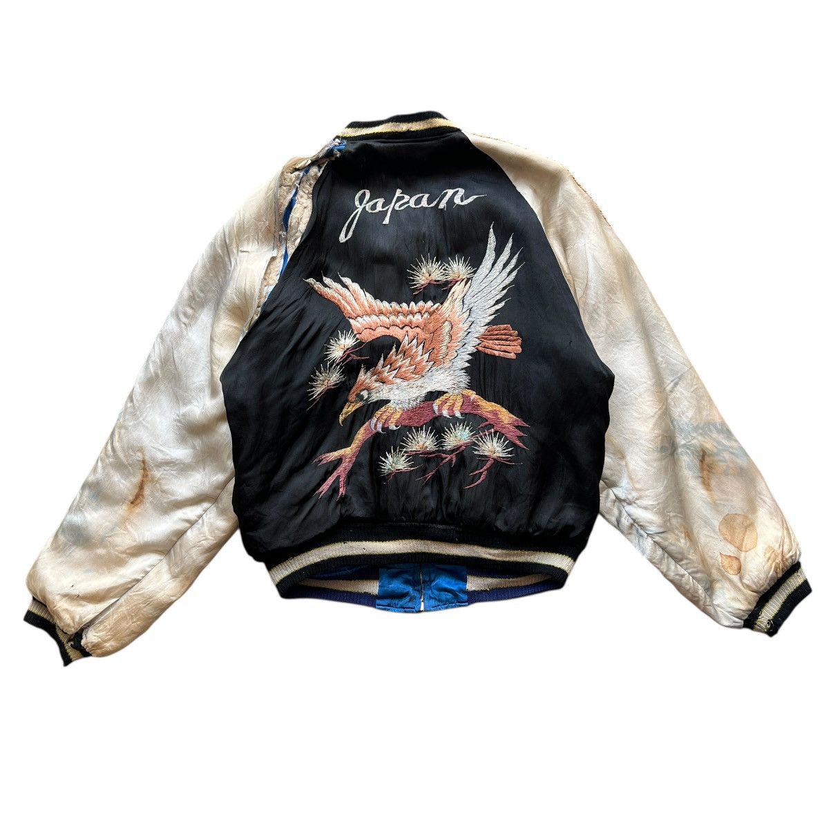 Vintage 🔥 50s WWII SUKAJAN SOUVENIR ANIMAL MOTIVE BOMBER JACKET Size US L / EU 52-54 / 3 - 12 Thumbnail