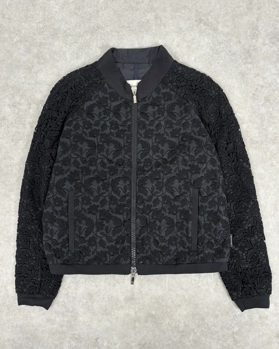 Moncler Moncler Black Flowers Embroidered Light Jacket Size US XS / EU 42 / 0 - 1 Thumbnail