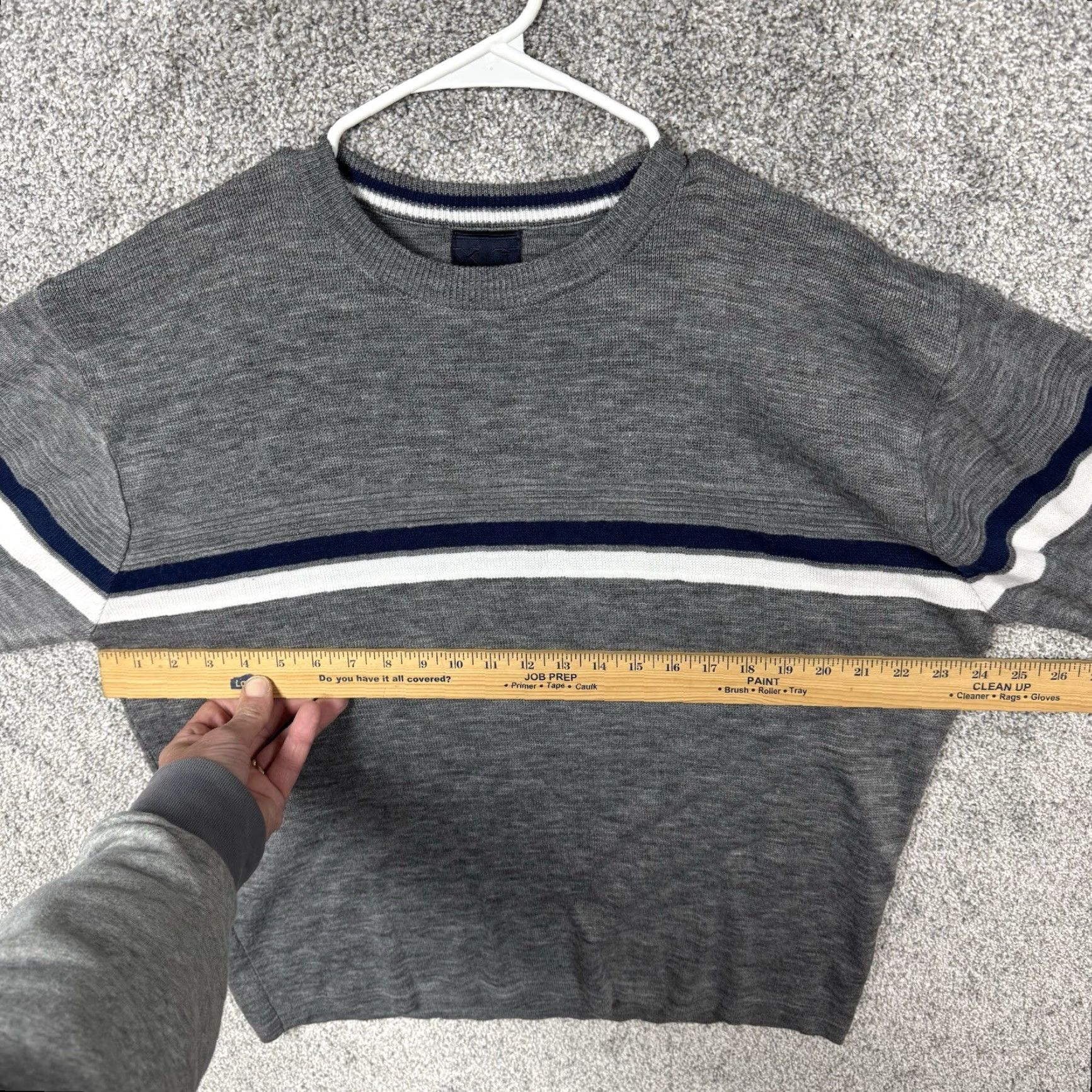 Vintage VINTAGE 90s Xtreme Gear Sweater Large Knit Grandpa Classic Cozy Academia Skater Sweater Mens Regular L Gray Knit Crew Neck Long Sleeve Size US L / EU 52-54 / 3 - 7 Thumbnail