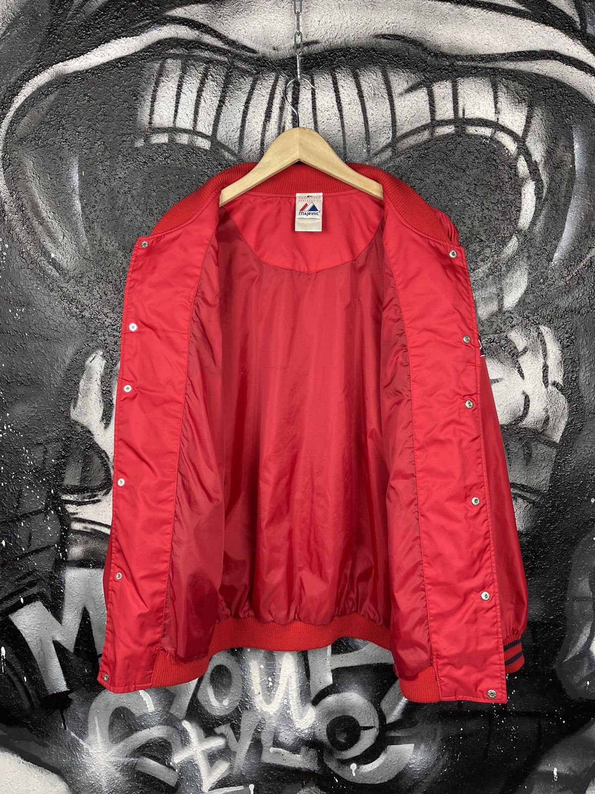 Majestic Majestic St. Louis Cardinals Vintage 90s Red Nylon Bomber Jacket Size Medium Size US M / EU 48-50 / 2 - 11 Thumbnail