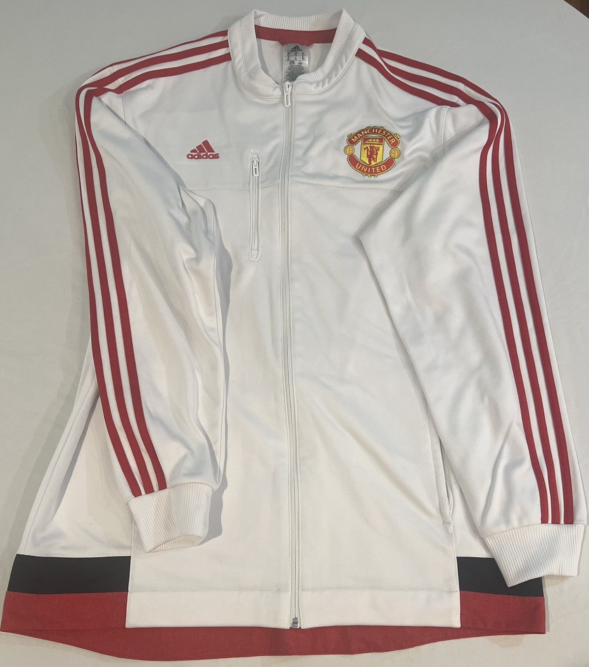 Adidas × Vintage 2015/16 Men’s Adidas Manchester United Anthem Jacket White Size US XL / EU 56 / 4 - 1 Thumbnail