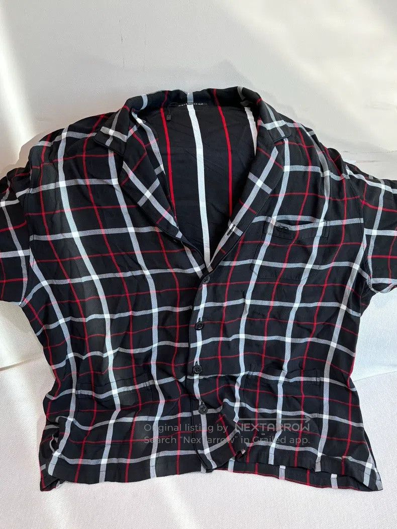 Balenciaga Balenciaga Black and Red Plaid Shirt Size US S / EU 44-46 / 1 - 1 Thumbnail