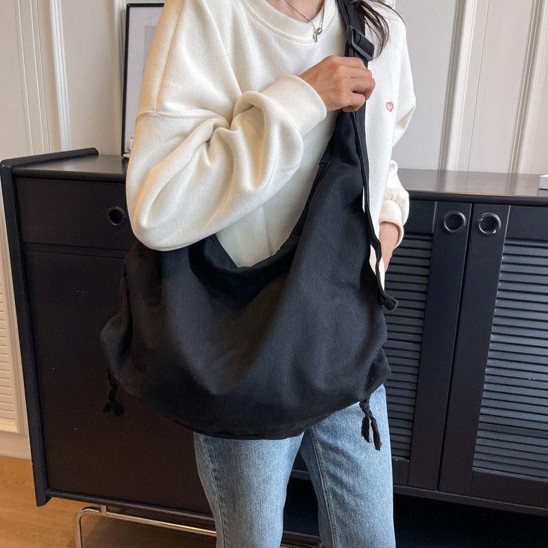 Vintage 44x30x14cm Large Capacity Canvas Shoulder Bag Size ONE SIZE - 4 Thumbnail
