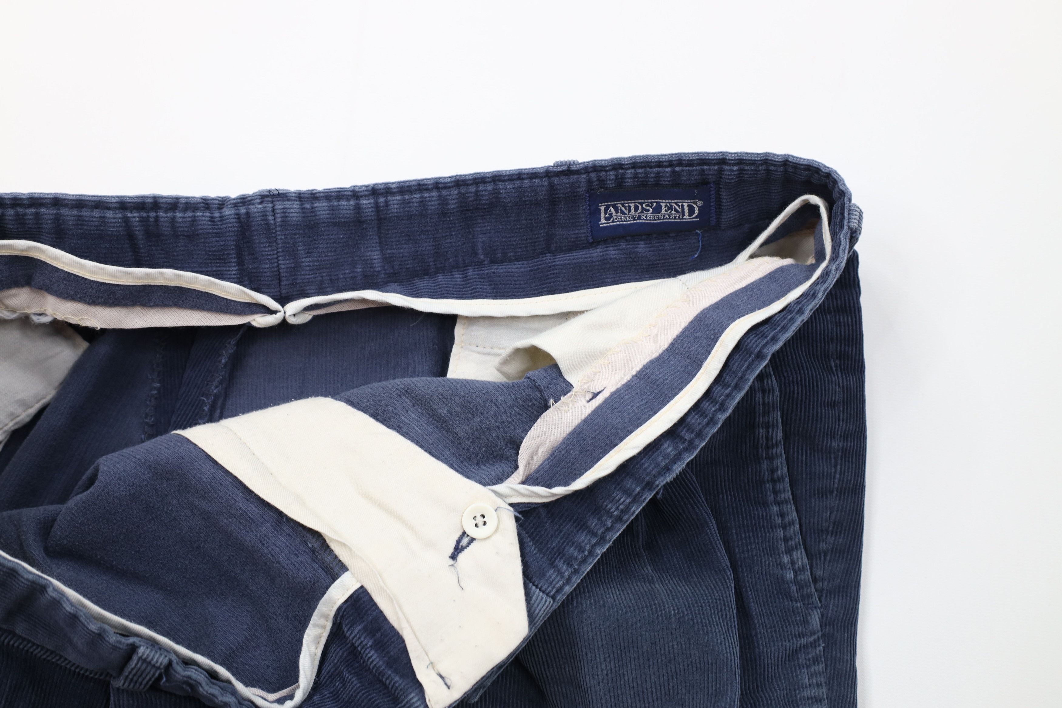 Lands' End Vintage 70s Lands End Wide Leg Corduroy Chino Pants Blue USA Size US 40 / EU 56 - 10 Thumbnail