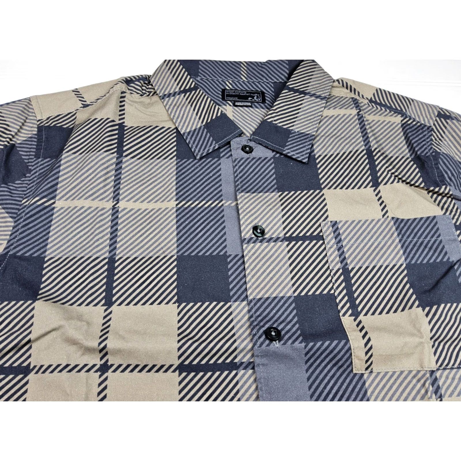 Enjoi Enjoi Shirt Plaid Button-Up Short Sleeve M Men Multicolor 40" Chest 29" Length Size US M / EU 48-50 / 2 - 5 Thumbnail