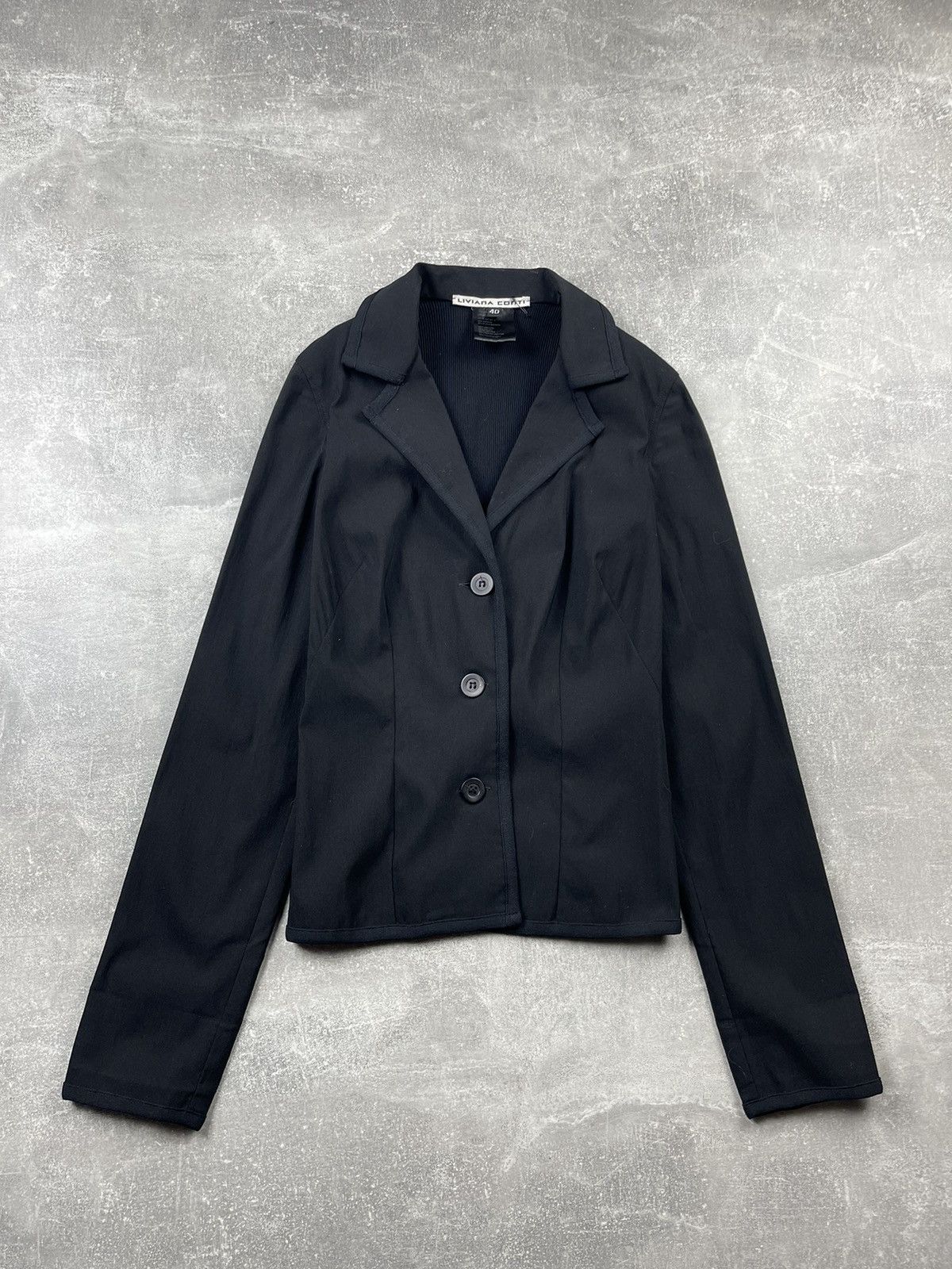 Other Liviana Conti Minimal Tailored Stretch Black Blazer Size S / US 4 / IT 40 - 1 Thumbnail
