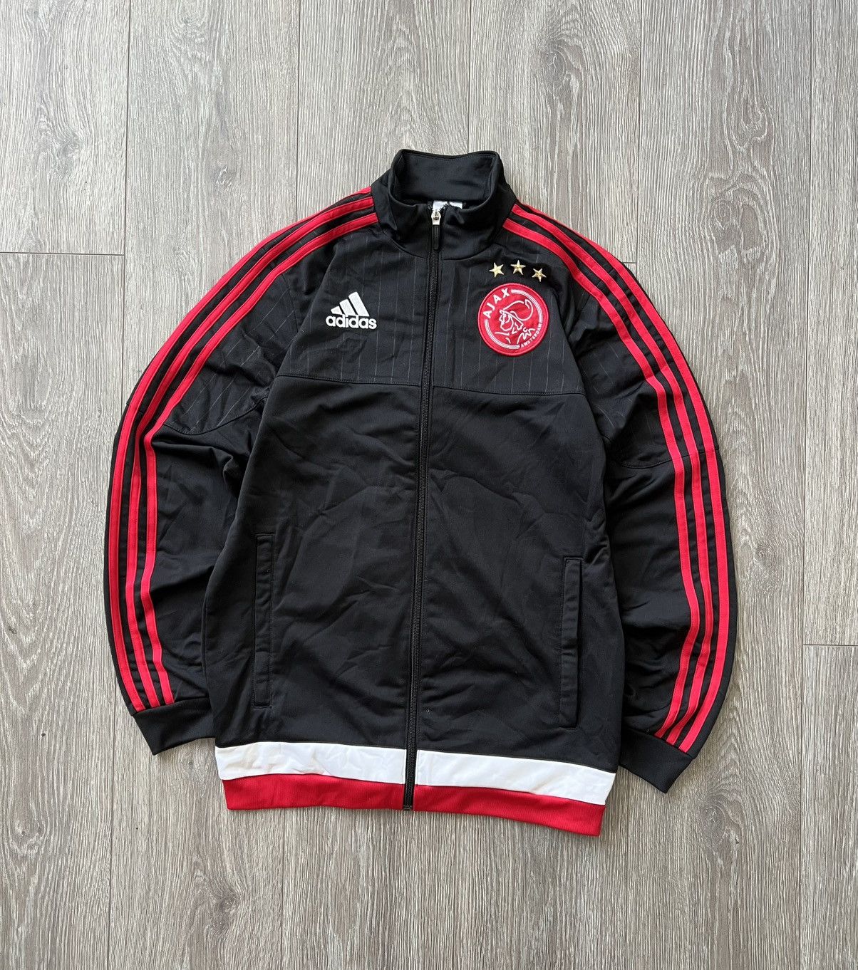 Adidas Vintage Ajax Amsterdam Adidas Track Jacket Football Size US S / EU 44-46 / 1 - 1 Thumbnail