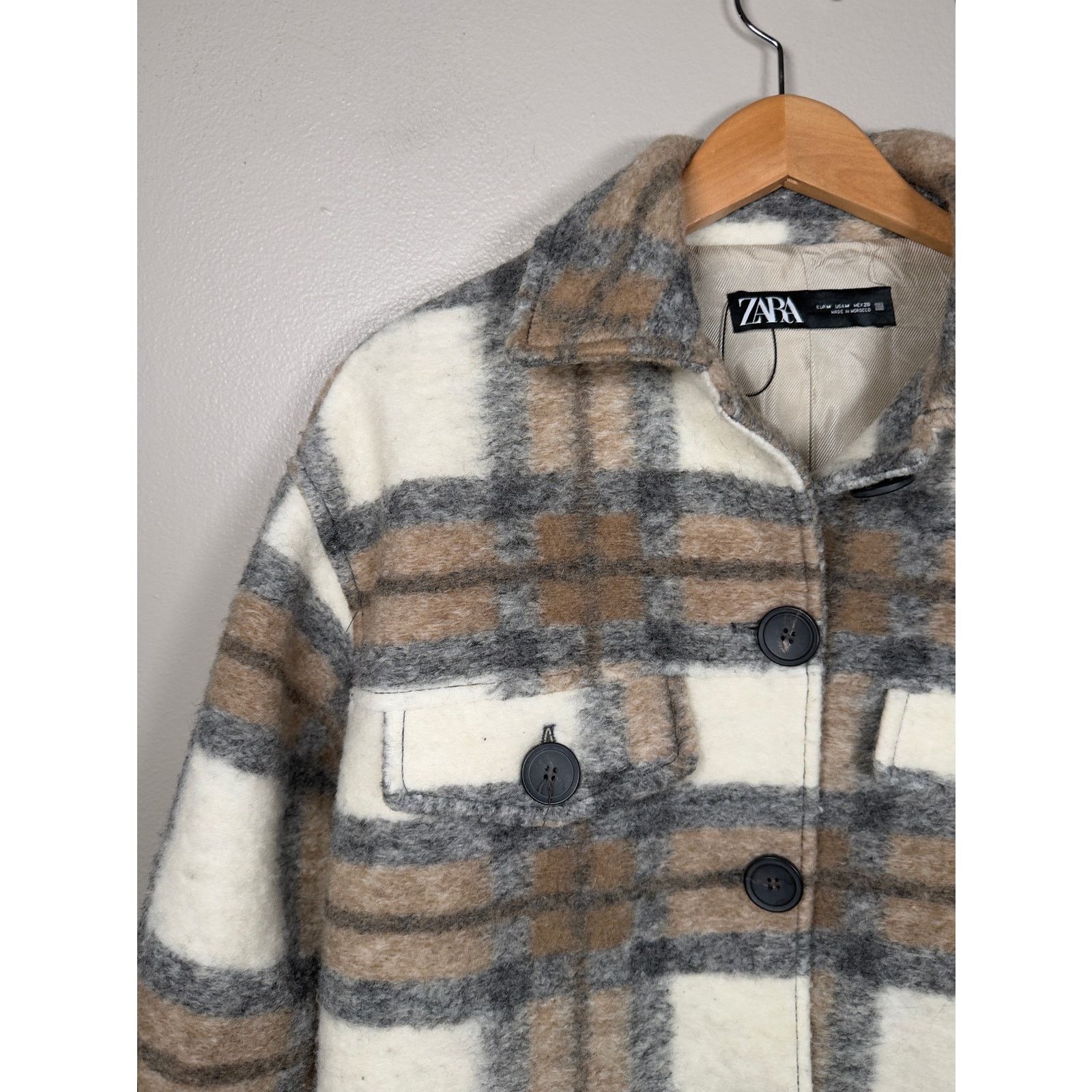 Zara NWOT Zara Wool Oversized Plaid Shacket Overshirt M Size M / US 6-8 / IT 42-44 - 10 Thumbnail