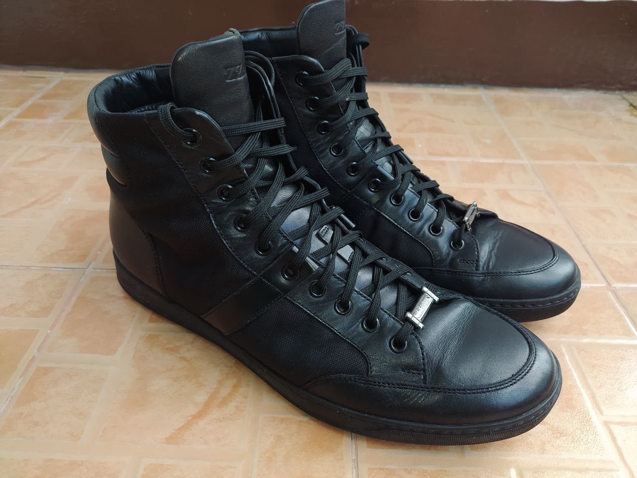 Z Zegna Z ZEGNA LEATHER HIGHT TOP TRAINERS SHOES SIZE 9 EU 43 Size US 9 / EU 42 - 1 Thumbnail
