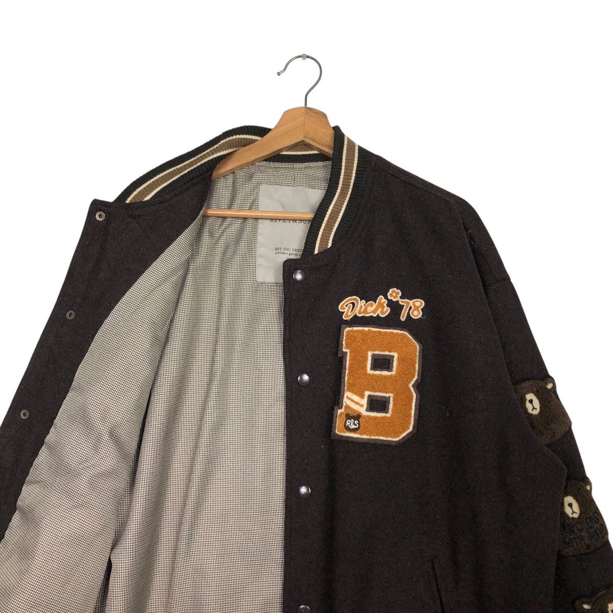 Hysteric Glamour 📌Vintage Bomber Jacket Wool Rivet & Surge Big Logo Design Size US M / EU 48-50 / 2 - 13 Thumbnail