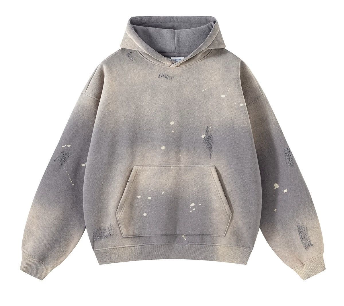 Retro punk paint splatter distressed faded hoodie