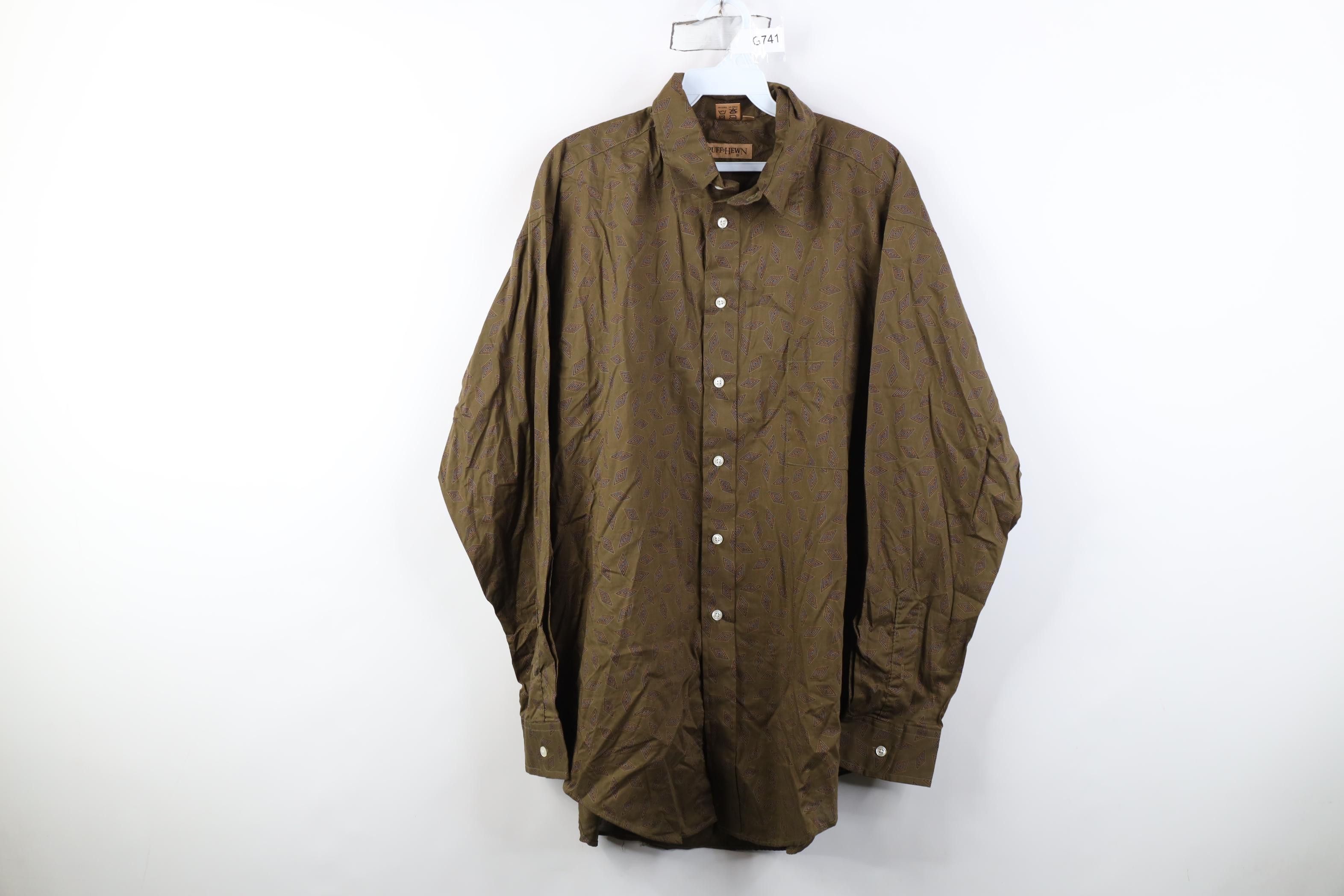 Vintage Vintage 90s Streetwear Geometric Collared Button Shirt USA Size US L / EU 52-54 / 3 - 1 Thumbnail