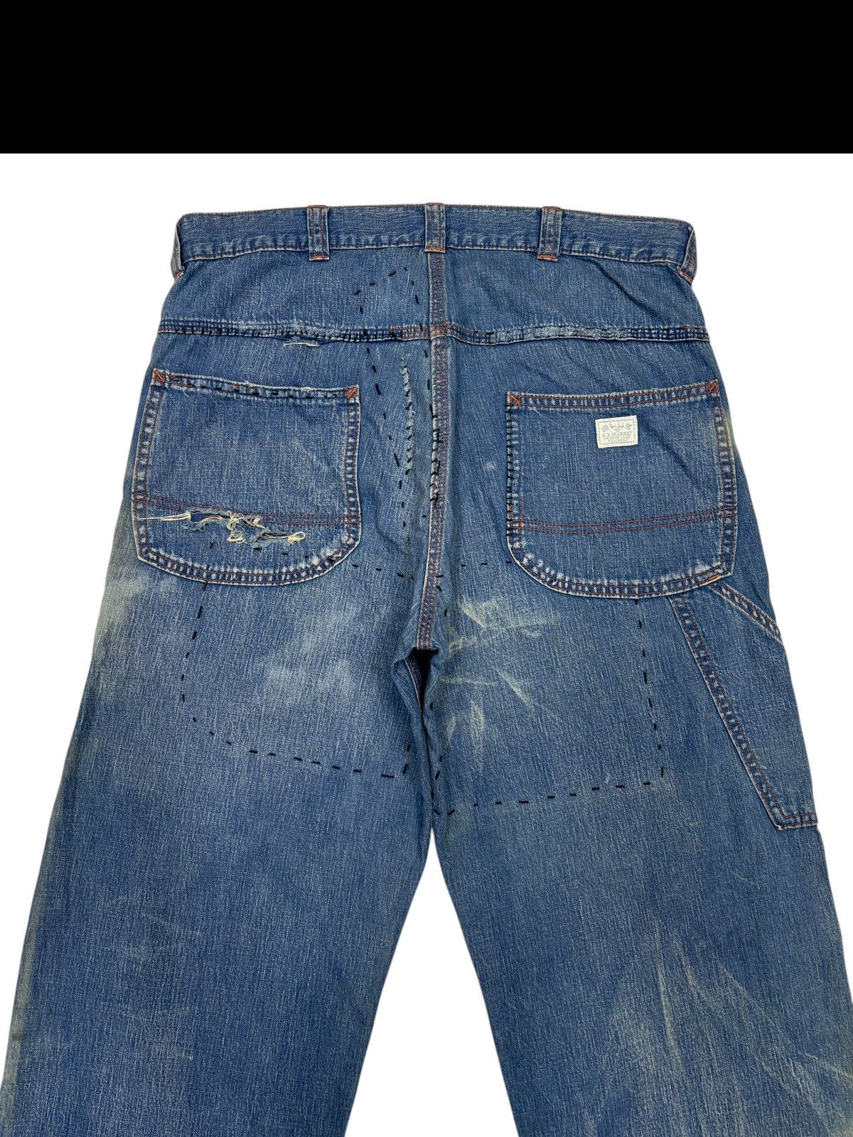 Kapital RARE‼️ BORO SASHIKO PATCHWORK BAGGY JEANS BLUE BLUE JAPAN Size US 34 / EU 50 - 6 Thumbnail