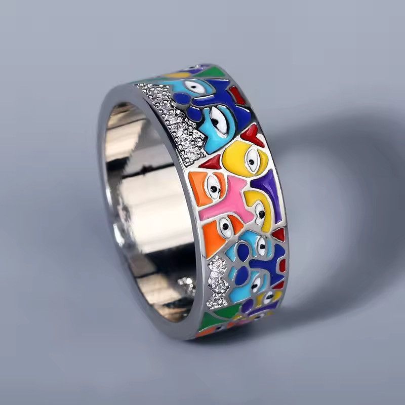 Japanese Brand Mizuhara x moto Multicolor Eyes Ring size ( 6-10 ) Size ONE SIZE - 1 Thumbnail