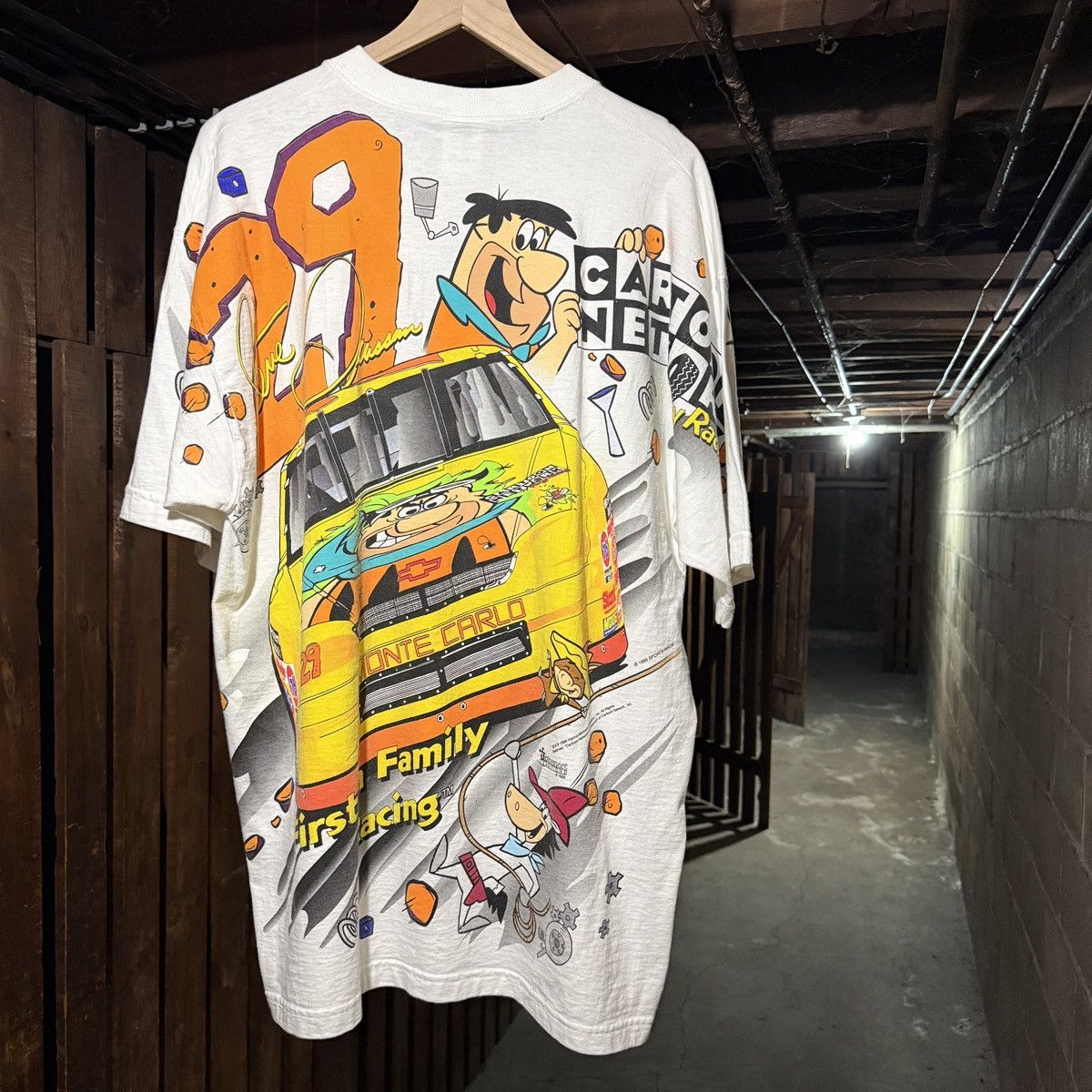 Vintage 1996 Cartoon Network NASCAR Steve Grissom Tee XL Size US XL / EU 56 / 4 - 2 Thumbnail
