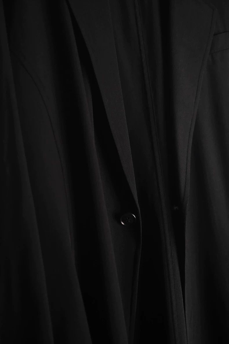 Yohji Yamamoto Yohji Yamamoto Yohji Yamamoto Black Jacket with Minimal We Size US S / EU 44-46 / 1 - 3 Thumbnail
