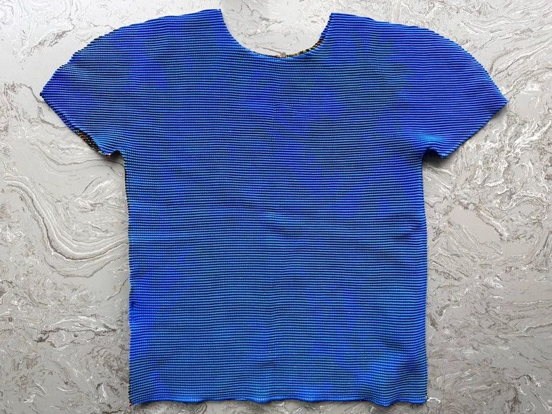 Issey Miyake issey miyake size:one size Patterned blue pleated short sl Size XXS / US 00 / IT 34 - 2 Thumbnail