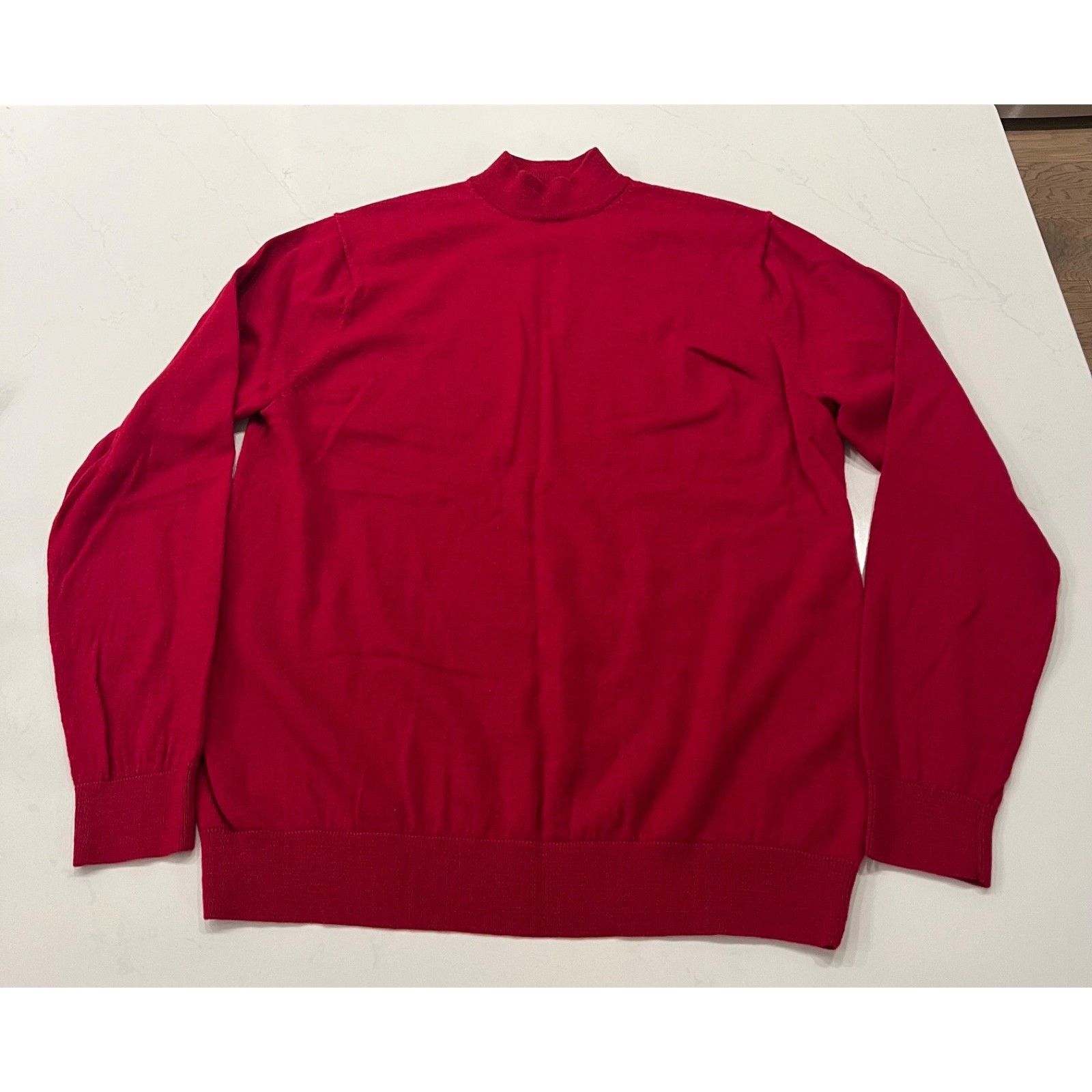 Turnbury Turnbury Extra Fine Merino Wool Mockneck Sweater Red LT Size US L / EU 52-54 / 3 - 1 Thumbnail