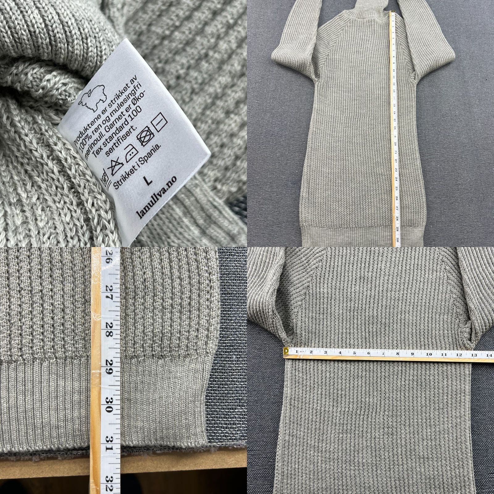 Vintage LANULLVA Womens Sweater Large Knit 1/4 Zip Beige Wool Turtleneck Thermal Pullover Knit Shirt Womens Size L / US 10 / IT 46 - 8 Thumbnail