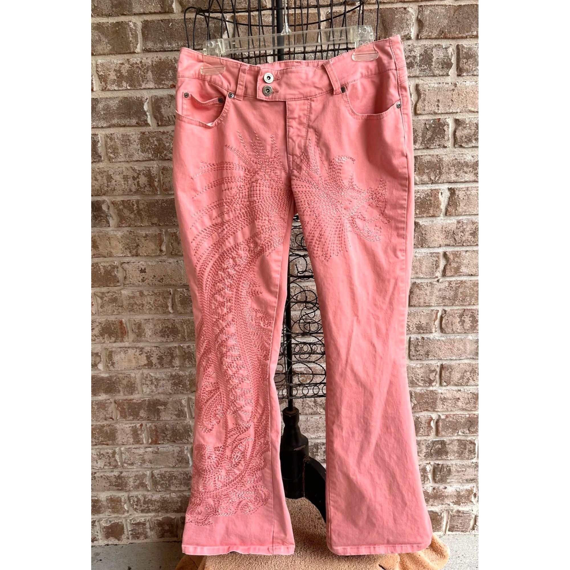 Vintage Vintage 90's Taunt Pants Size 7 Peach Low Rise Wide Leg Size 31" - 2 Thumbnail