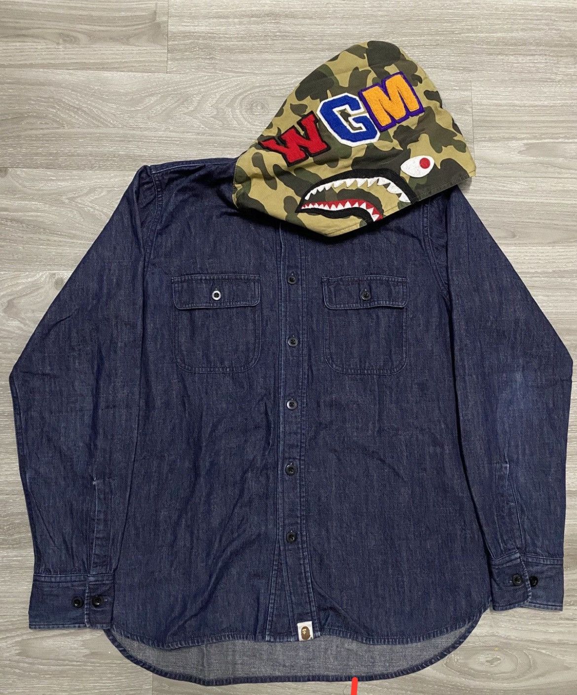 Bathing Ape Denim Shark Hoodie