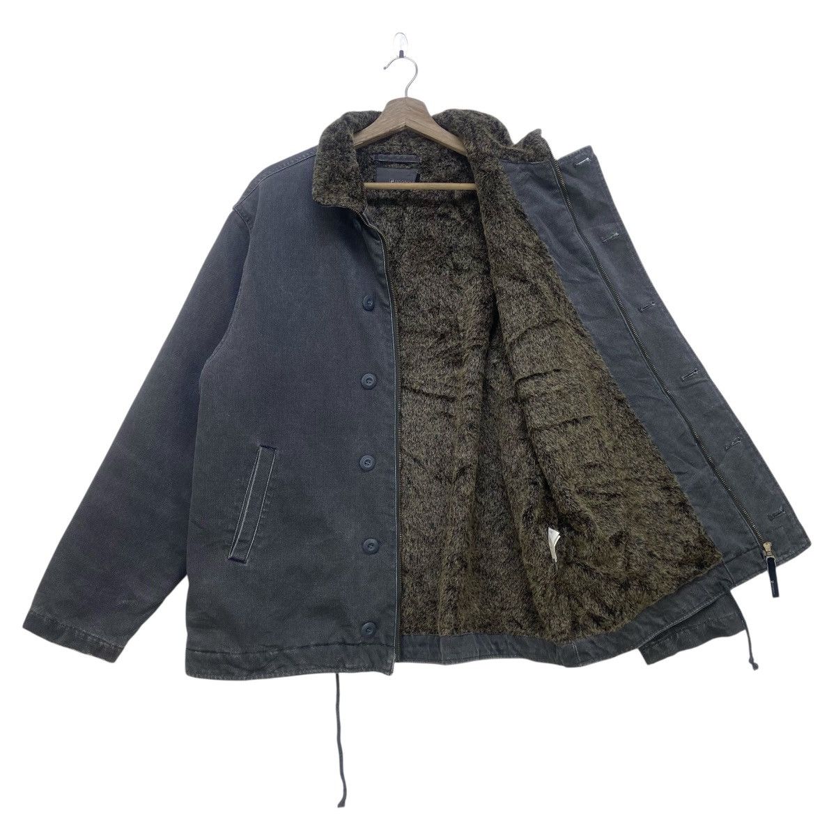 Japanese Brand × Ringspun Japanese Brand Ringspun Duck Canvas Acrylic Fur Winter Coat Size US M / EU 48-50 / 2 - 2 Thumbnail