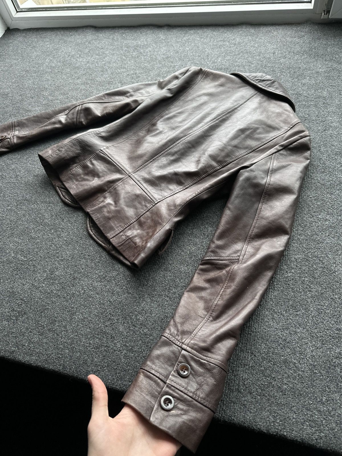 Leather 🚨 LEATHER BROWN BLAZER JACKET WOMEN LUXURY OLD MONEY Size M / US 6-8 / IT 42-44 - 9 Thumbnail