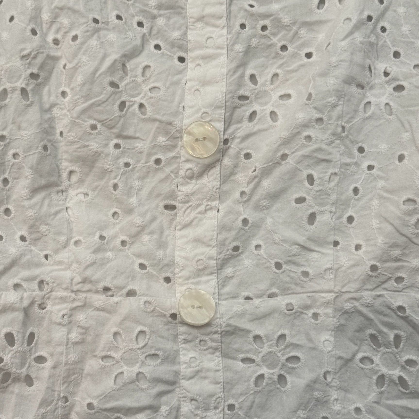 ALEXIS ALEXIS Target Mini Dress XS Eyelet Coquette Cottagecore Summer Smocked Romantic Dress Women Short White Cotton Size XS / US 0-2 / IT 36-38 - 3 Thumbnail