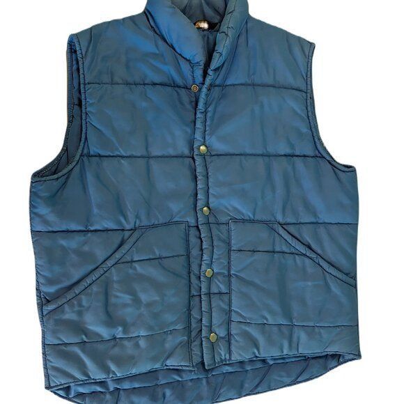 JCPenney JC Penny Vintage Men's Blue Puffer Vest Size US L / EU 52-54 / 3 - 1 Thumbnail