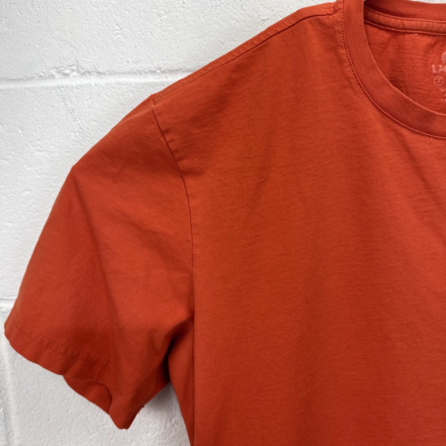 Lacoste Lacoste T-Shirt Mens Size 7 Short Sleeve Orange Cotton Crew Neck Logo Alligator Size US M / EU 48-50 / 2 - 4 Thumbnail