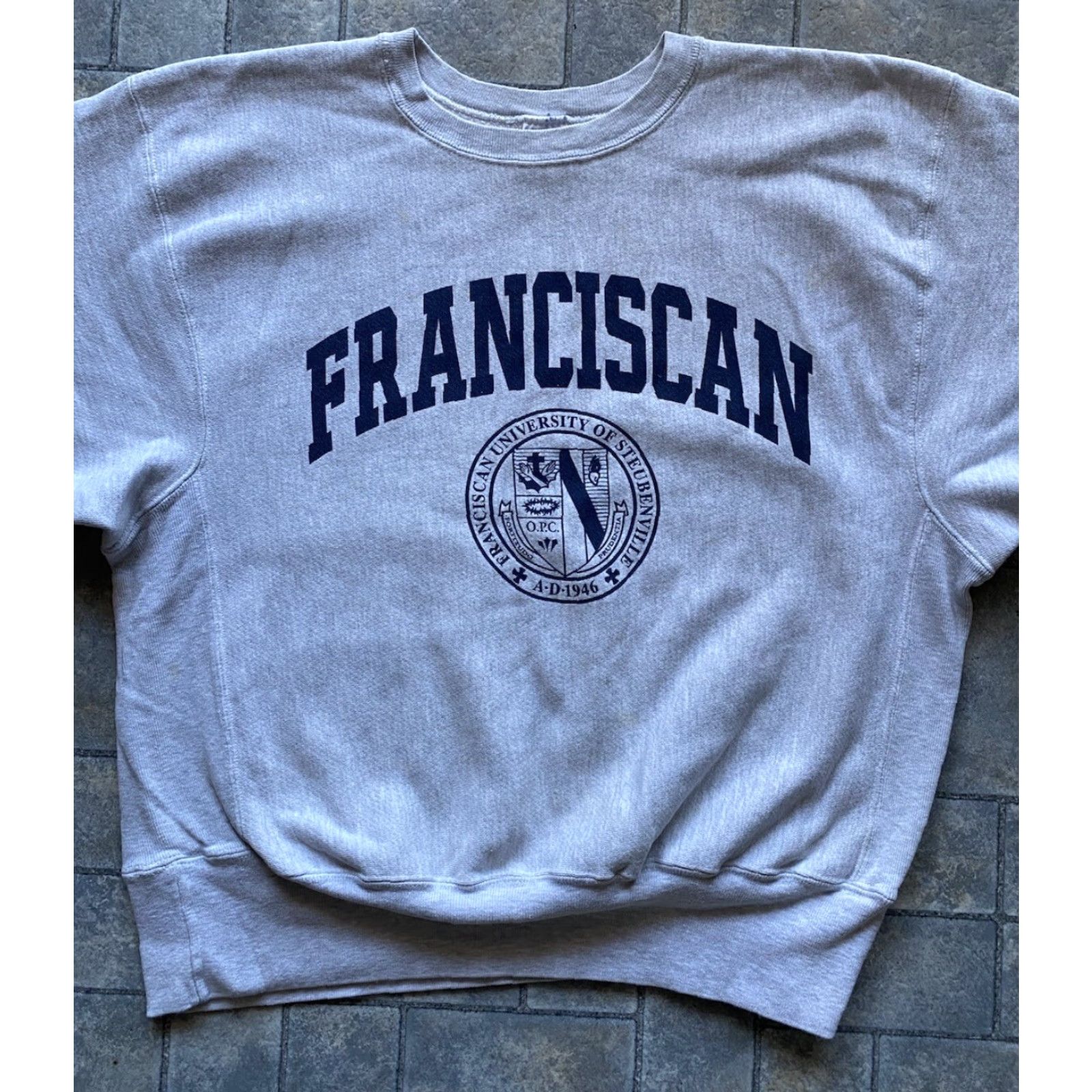 Champion VINTAGE Champion Reverse Weave Sweatshirt Men L Gray Franciscan Steubenville Size US L / EU 52-54 / 3 - 4 Thumbnail