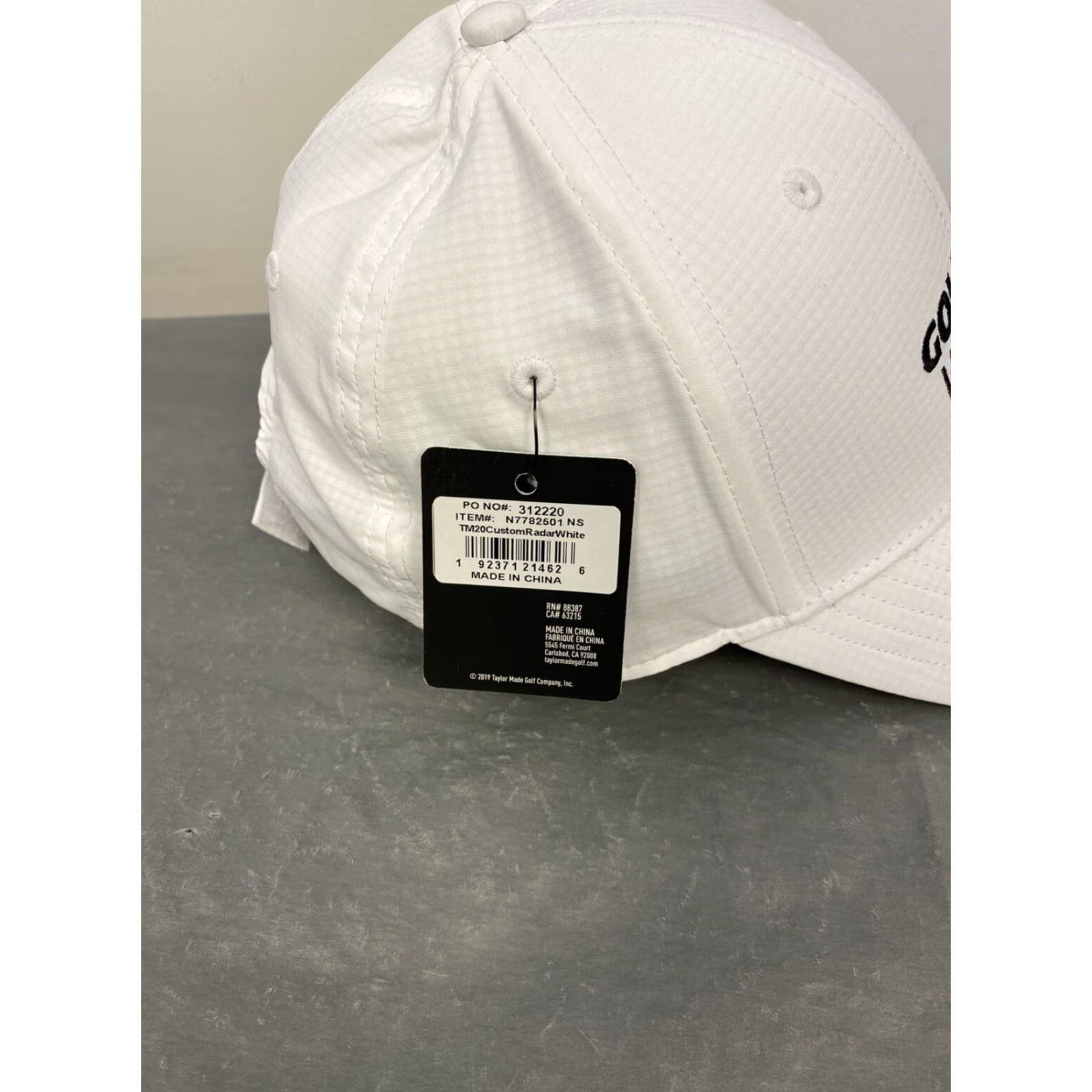 TaylorMade TAYLORMADE White Black Snapback Baseball Cap One Size Mens Golf Hat Size ONE SIZE - 4 Thumbnail