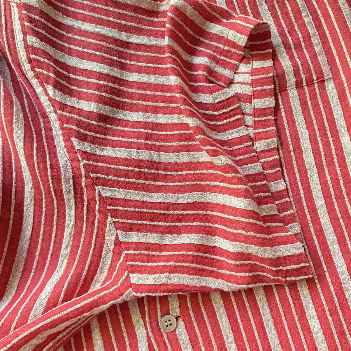 Yohji Yamamoto Yohji Yamamoto Red & White Stripe Shirt Dress Size US XXL / EU 58 / 5 - 19 Thumbnail