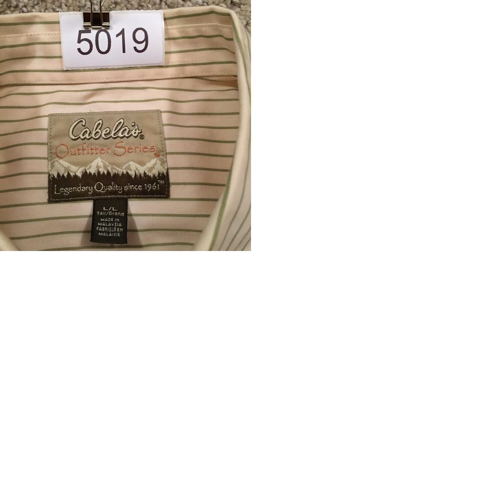Vintage Cabela's Shirt Mens Large Green Striped Long Sleeve Button Up Size US L / EU 52-54 / 3 - 9 Thumbnail