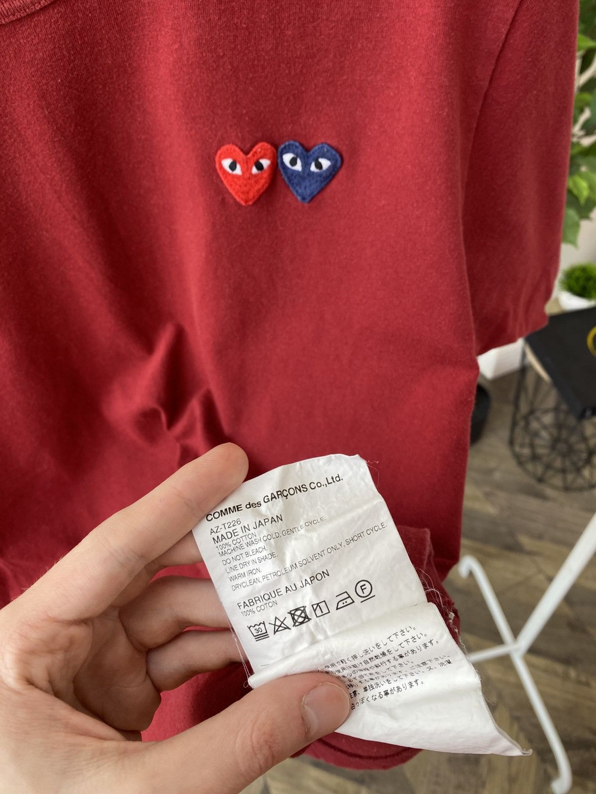 Comme des Garcons × Designer × Vintage Vintage COMME DES GARCONS CDG PLAY DOUBLE HEART TEE Size US M / EU 48-50 / 2 - 9 Thumbnail