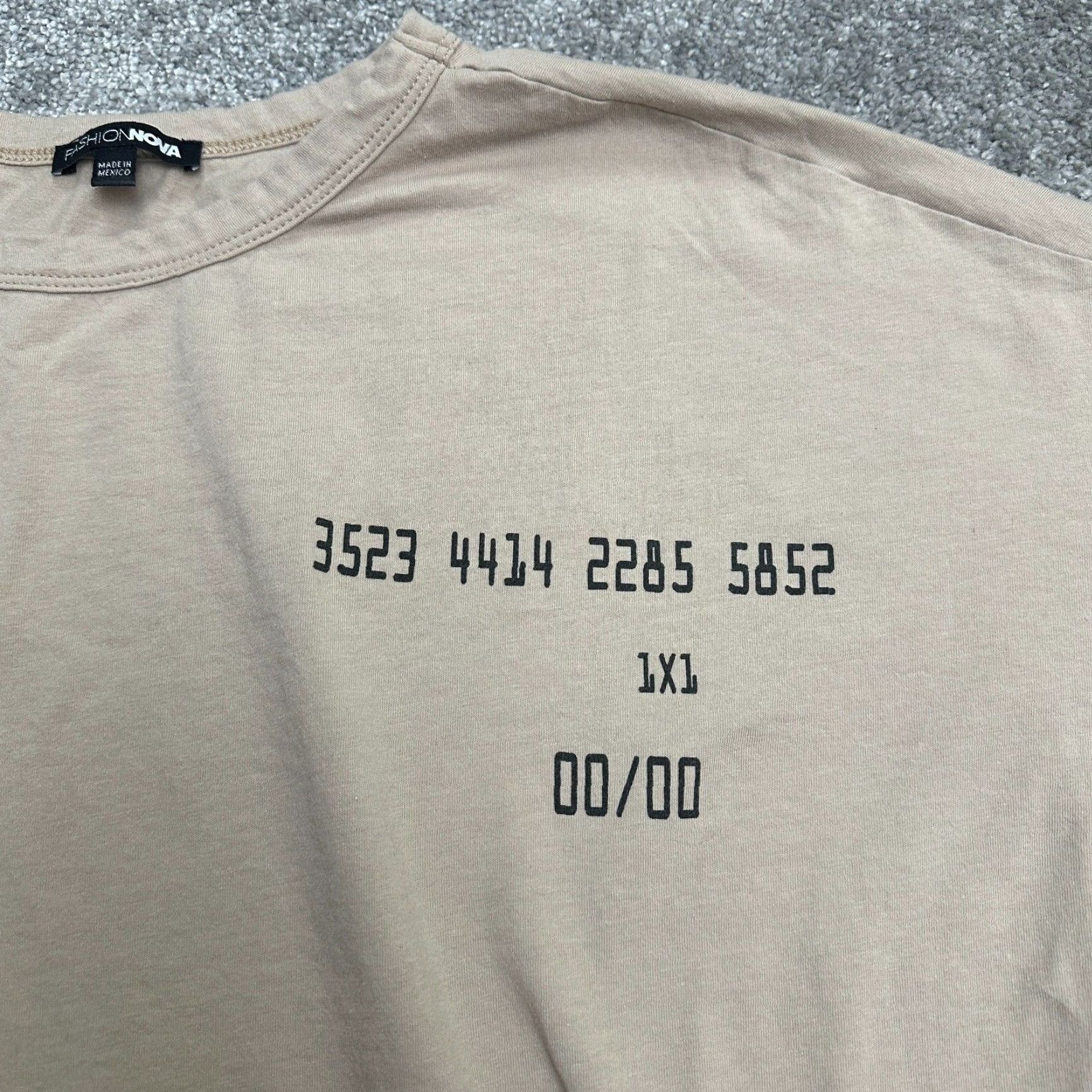 Fashion Nova Fashion Nova T-Shirt Womens 2X Brown Crew Neck Short Sleeve Cotton Spandex Knit Logo Basic Casual Size XXL / US 16-18 / IT 52-54 - 3 Thumbnail
