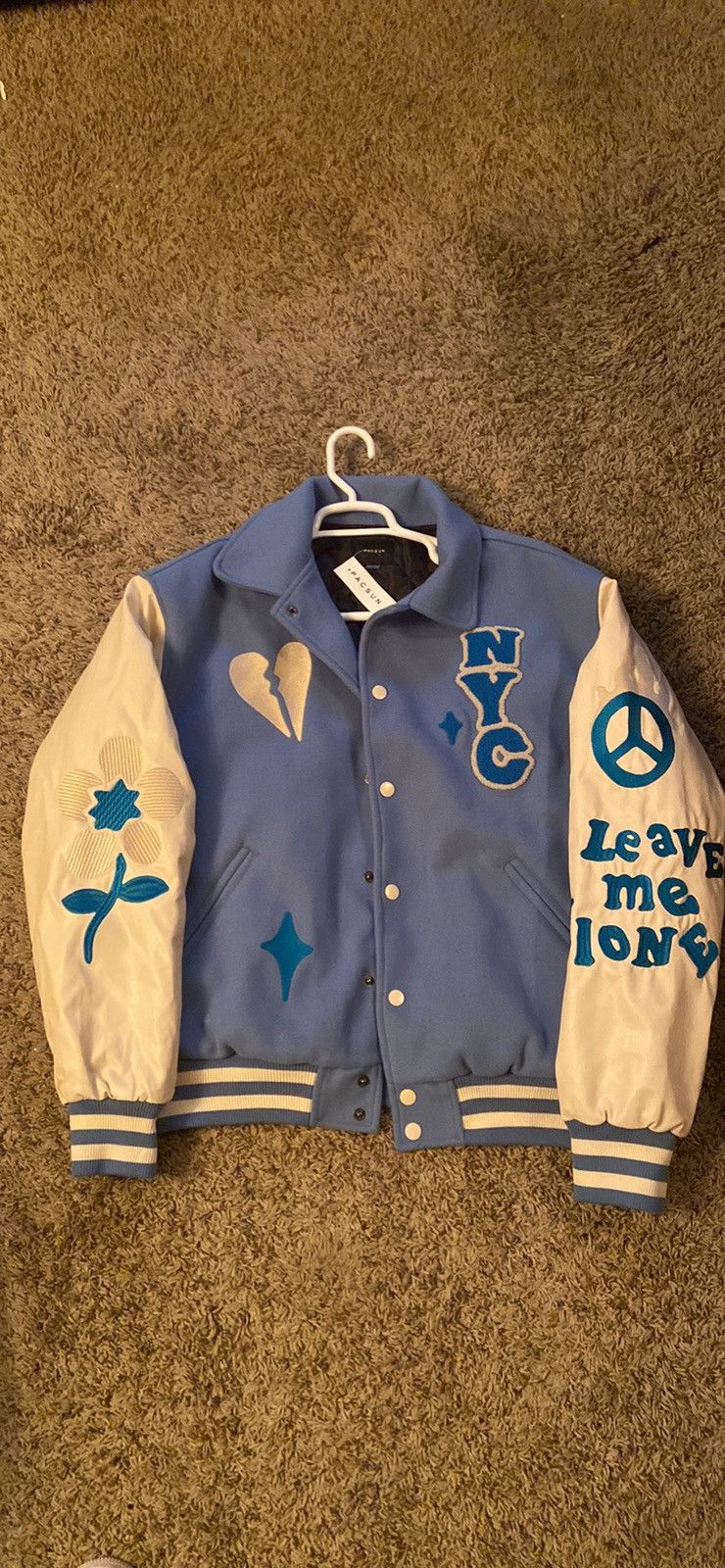 Designer × Pacsun Skeleton NYC Leave me alone Varsity jacket Size US XL / EU 56 / 4 - 1 Thumbnail