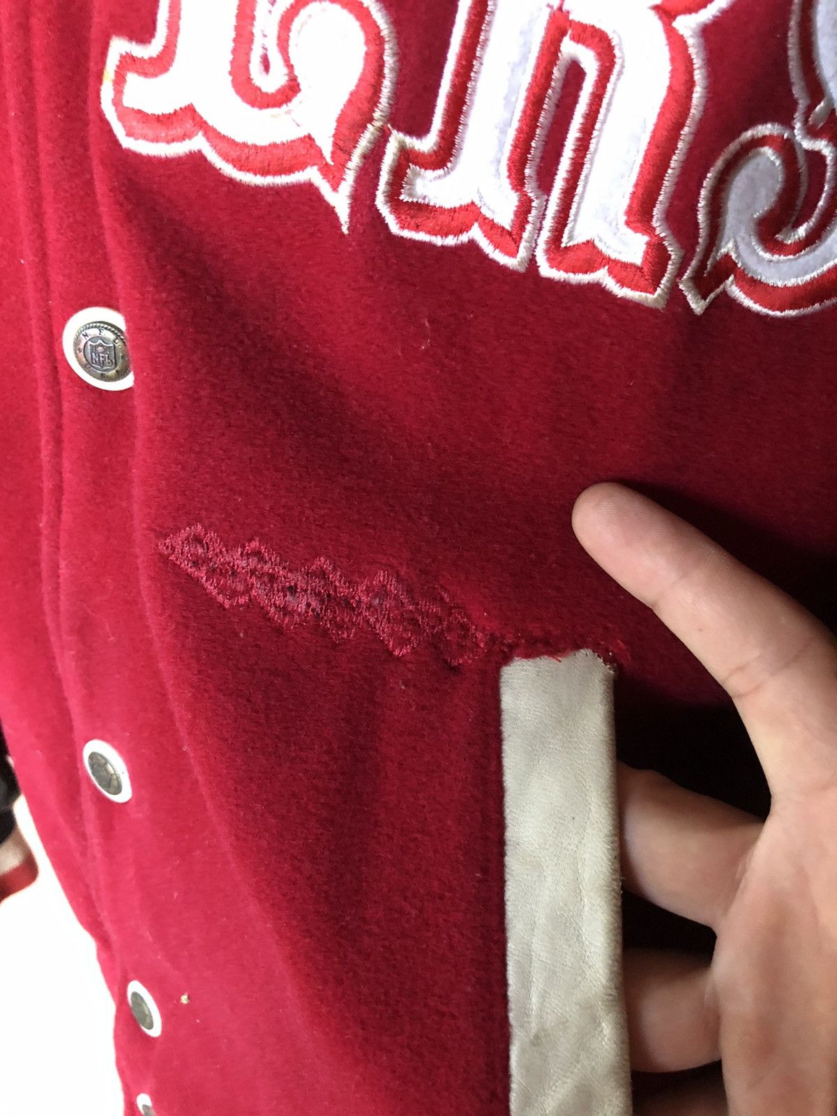 NFL Vintage 90's NFL USA 49ers Bomber Leather Jacket Size US L / EU 52-54 / 3 - 6 Thumbnail