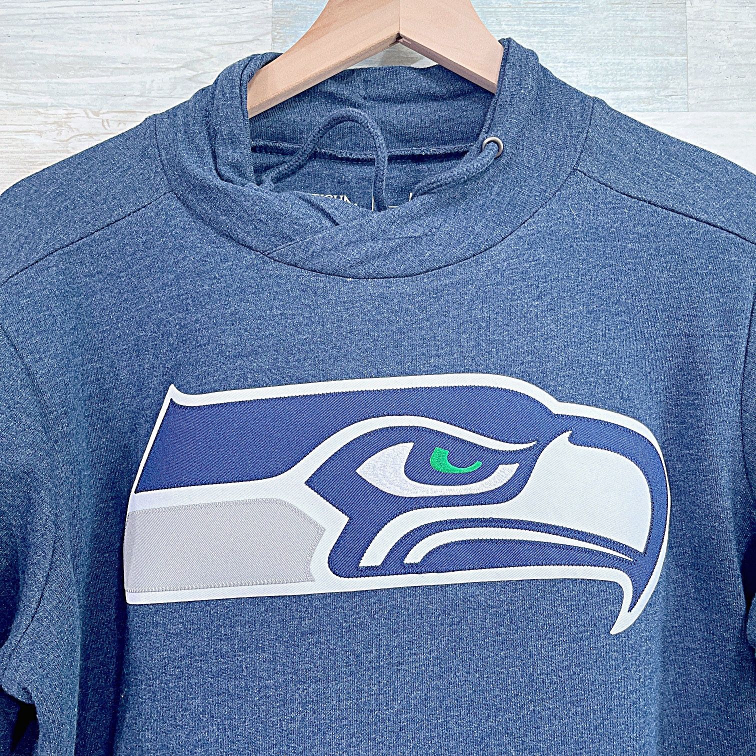 Antigua × NFL Seattle Seahawks Big Logo Hoodie Sweatshirt Blue Mens Medium Size US M / EU 48-50 / 2 - 2 Thumbnail