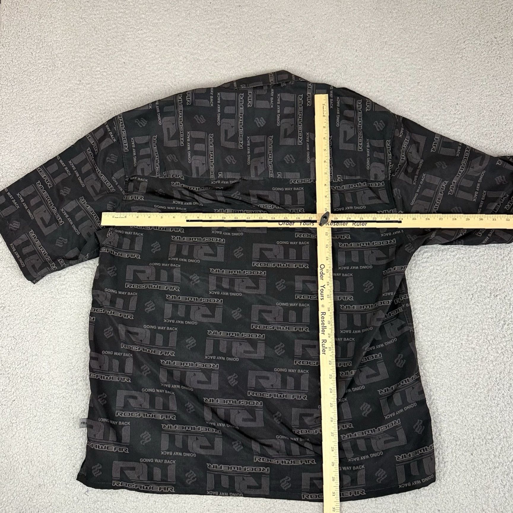 Rocawear VINTAGE Rocawear Shirt Adult XL Black AOP Logo Button Up Retro Y2K Rare Dazzle Mens Size US XL / EU 56 / 4 - 6 Thumbnail