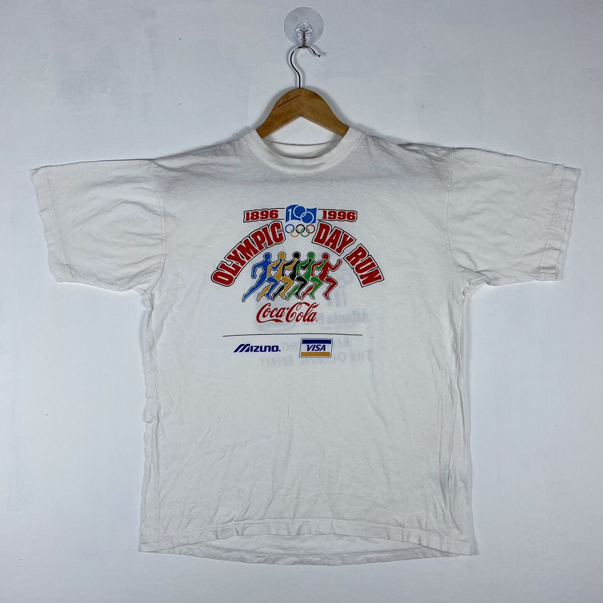 Coca Cola × USA Olympics × Vintage VINTAGE 90's OLYMPIC DAY RUN 100TH ANNIVERSARY TEE Size US L / EU 52-54 / 3 - 2 Thumbnail