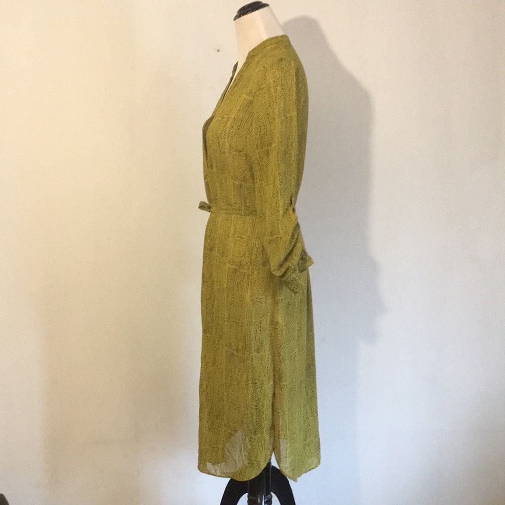 H&M H&M Neon Khaki Shirt Dress: Size 10 Size L / US 10 / IT 46 - 5 Thumbnail