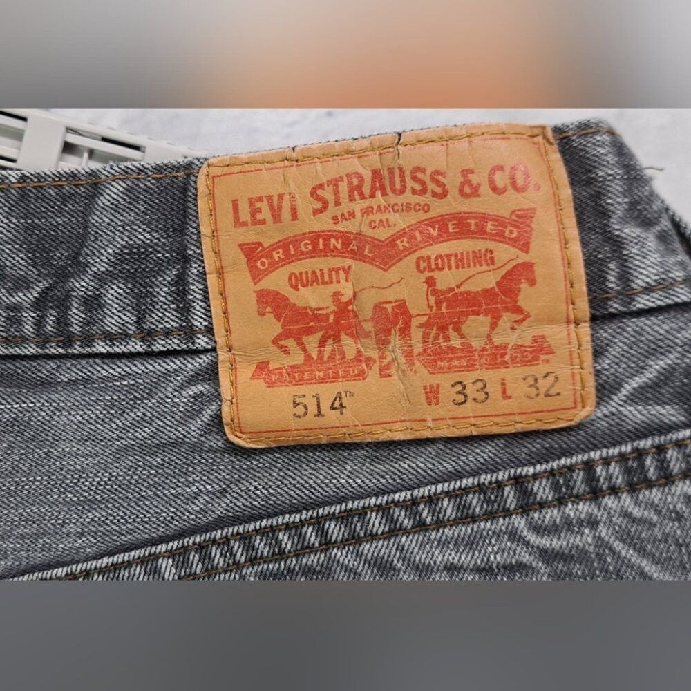 Levi's Levi's 514 Men's Jeans Gray Acid Straight Fit Size 33x32 33 Size US 33 - 6 Thumbnail