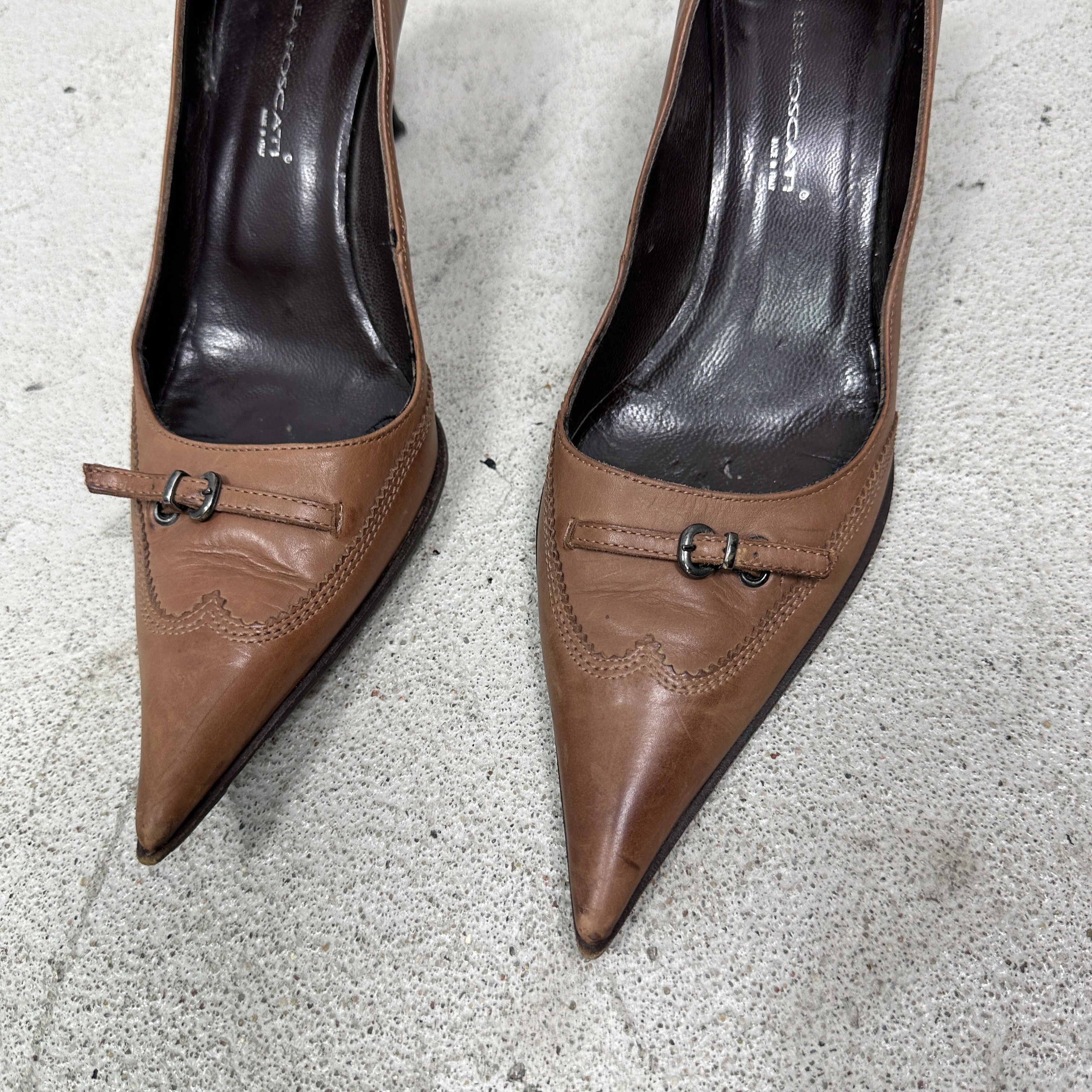 Vintage Vintage Avant Garde Leather Pointy Heels Made in Italy 00s Size US 10 / IT 40 - 5 Thumbnail